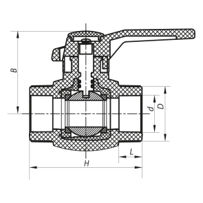 Кран кульовий PPR КШ (ручка) для гарячої води 40 (Koer K0178.PRO) (KP0230) №3