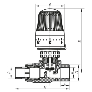Кран термостатичний з термоголовкою прямої PPR 20x1/2 Koer K0155.PRO (KP0198) №2