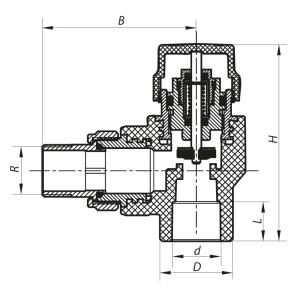 Кран термостатичний кутовий PPR 20x1/2 Koer K0149.PRO (KP0189) №3