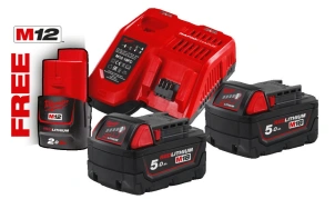 Аккумулятор Li-Ion M18 NRG-502 (В5 2шт, с/у M12-18FC) +M12 B2 MILWAUKEE №1