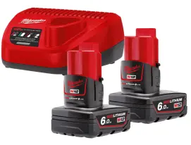 Аккумулятор Li-Ion MILWAUKEE, M12 NRG-602 (+ заряд.устройство, 2 акум.Х 6Ач)