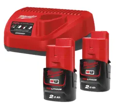 Аккумулятор Li-Ion MILWAUKEE, M12 NRG-202 (+ зарядное устройство, 2 акум.Х 2Ач)
