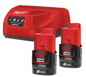 Акумулятор Li-Ion MILWAUKEE, M12 NRG-202 (+ заряд.пристрій, 2 акум.Х 2Аг) №1