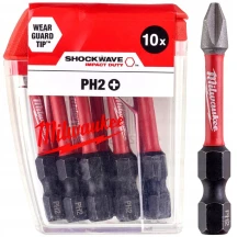 Бита SHOCKWAVE MILWAUKEE, PH2, 50мм, (10шт)