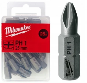Біта MILWAUKEE, PH3, 25мм, (25шт), пластикова коробка №3