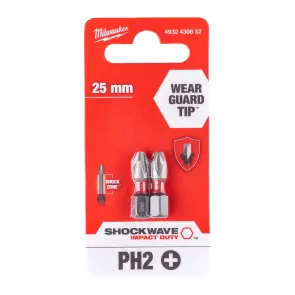 Бита SHOCKWAVE MILWAUKEE, PH2, 25мм, (2шт) №1