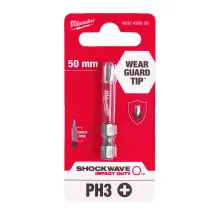Бита SHOCKWAVE MILWAUKEE, PH3, 50мм (1шт)