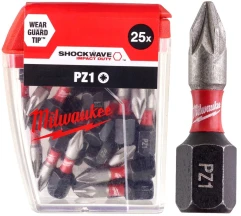 Бита SHOCKWAVE MILWAUKEE, PZ1, 25мм, (25шт)