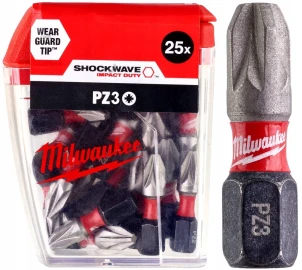 Бита SHOCKWAVE MILWAUKEE, PZ3, 25мм, (25шт) №1