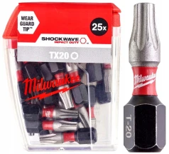 Бита SHOCKWAVE MILWAUKEE, TX20, 25мм, (25шт)