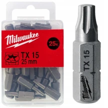 Бита MILWAUKEE, TX15, 25мм, (25шт)