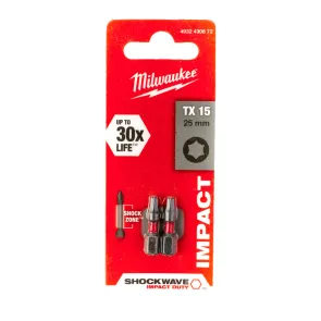 Бита SHOCKWAVE MILWAUKEE, TX15, 25мм, (2шт) №1