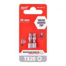 Біта SHOCKWAVE MILWAUKEE, TX20, 25мм, (2шт)