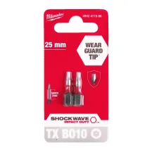 Бита SHOCKWAVE MILWAUKEE, TX BO10, 25мм, (2шт)