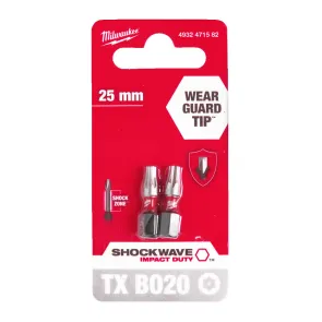Бита SHOCKWAVE MILWAUKEE, TX BO20, 25мм, (2шт) №1