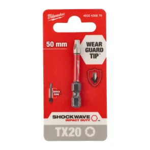 Бита SHOCKWAVE MILWAUKEE, TX20, 50мм (1шт) №1