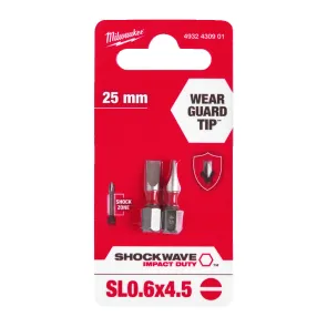 Бита SHOCKWAVE MILWAUKEE, SL0, 6x4, 5, 25мм, (2шт) №2