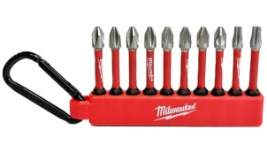 Набір біт Milwaukee SHOCKWAVE carabiner 2 (10 шт) 4xPH2, 4xPZ2, 1xTX20, 1xTX25 на карабіні №1