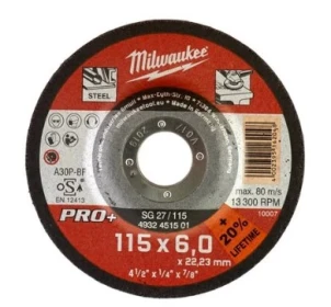 Диск зачисний по металу MILWAUKEE, SG 27/230х6 PRO+, діаметр 230мм №2