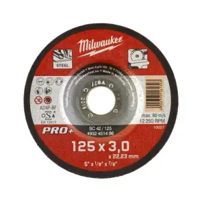 Диск отрезной по металлу MILWAUKEE, SCS 42/125х3 PRO+, диаметр 125мм №1