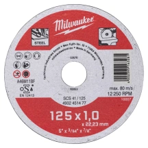 Диск отрезной по металлу MILWAUKEE, SCS 41/125х1, диаметр 125 мм