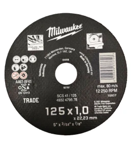 Диск отрезной по металлу MILWAUKEE, SCS 41/125x1, диаметр 125мм NEW №1