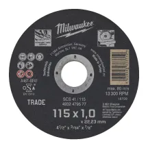 Диск відрізний по металу MILWAUKEE, SCS 41/115x1, діаметр 125мм NEW