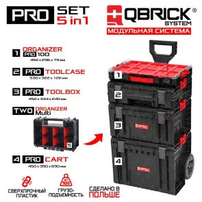 Ящик для інструментів QBRICK SYSTEM PRO SET 1 "5 в 1" (450 x 390 x 785) №3