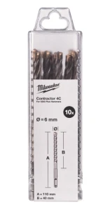 Бур SDS-PLUS 4C Contractor MILWAUKEE, O6х110мм, (10шт) №1