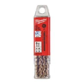 Сверло по металлу HSS-Co MILWAUKEE DIN338, диаметр 3.2мм, (10шт) №1