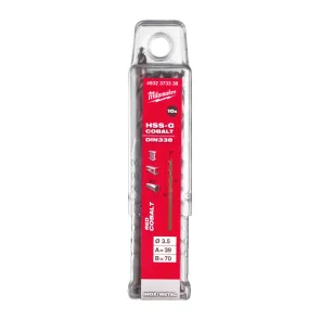 Сверло по металлу HSS-CO 3.5мм (10 шт) MILWAUKEE №1
