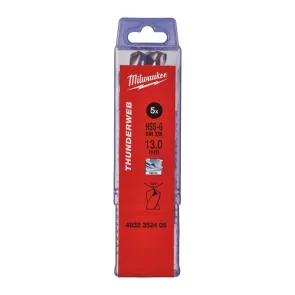 Сверло по металлу THUNDERWEB HSS-G MILWAUKEE DIN338, диаметр 13,0 x 151 мм, (5шт) №1