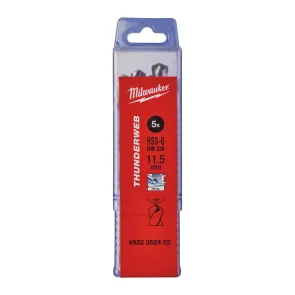 Сверло по металлу THUNDERWEB HSS-G MILWAUKEE DIN338, диаметр 11.5x 142 мм, (5шт) №1