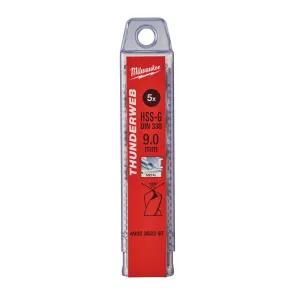 Сверло по металлу THUNDERWEB HSS-G MILWAUKEE DIN338, диаметр 9,0x125 мм, (5шт) №1