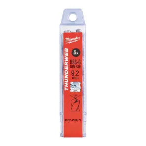 Сверло по металлу THUNDERWEB HSS-G MILWAUKEE DIN338, O9, 2х125мм, (5шт) №1