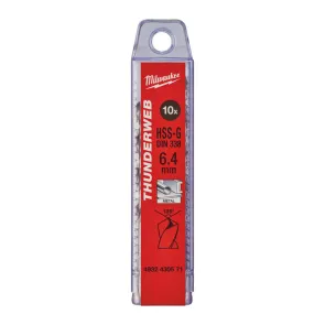 Свердло по металу THUNDERWEB HSS-G MILWAUKEE DIN338, діам.6,4x101мм, (10шт) №1