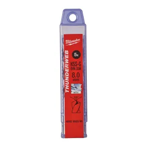 Свердло по металу THUNDERWEB HSS-G MILWAUKEE DIN338, діаметр 8,0 x 117 мм, (5шт) №1