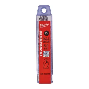 Сверло по металлу THUNDERWEB HSS-G MILWAUKEE DIN338, диаметр 6,0 x 93 мм, (10шт) №1