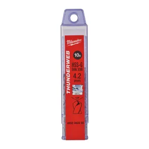 Сверло по металлу THUNDERWEB HSS-G MILWAUKEE DIN338, диаметр 4.2 x 75 мм (10шт) №1