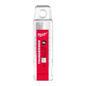 Сверло по металлу THUNDERWEB HSS-G MILWAUKEE DIN338, диаметр 1,0 x 34 мм, (10шт) №1