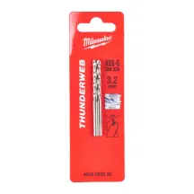 Сверло по металлу THUNDERWEB HSS-G MILWAUKEE DIN338, диаметр 3.2 x 65 мм, (2шт)