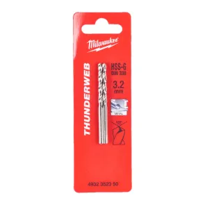Сверло по металлу THUNDERWEB HSS-G MILWAUKEE DIN338, диаметр 3.2 x 65 мм, (2шт) №1