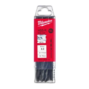 Сверло по металлу HSS-R MILWAUKEE DIN338, диаметр 8,0мм, (10шт) №1