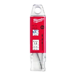 Сверло по металлу HSS-R MILWAUKEE DIN338, диаметр 1,0 мм, (10шт) №1