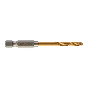 Сверло по металлу RedHEX HSS-G TiN MILWAUKEE, диаметр 4.5 мм (10шт) №2
