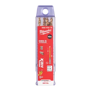 Сверло по металлу RedHEX HSS-G TiN MILWAUKEE, диаметр 4 мм (10шт) №1