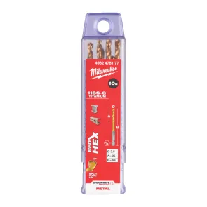 Сверло по металлу RedHEX HSS-G TiN MILWAUKEE, диаметр 3.5 мм (10шт) №1