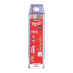 Сверло по металлу RedHEX HSS-G TiN MILWAUKEE, диаметр 3 мм (10шт) №1