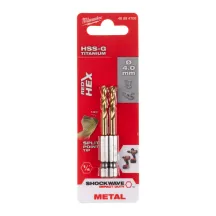 Сверло по металлу RedHEX HSS-G TiN MILWAUKEE, диаметр 4,0 мм, (2шт)