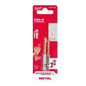 Сверло по металлу RedHEX HSS-G TiN MILWAUKEE, диаметр 2.5 мм (2шт) №1